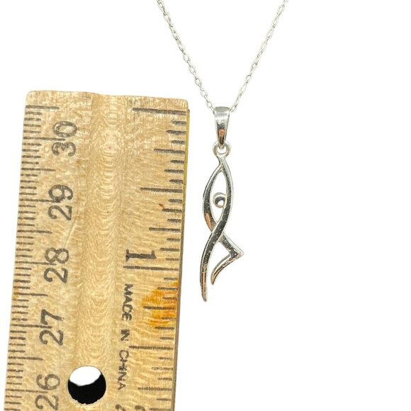 925 Sterling Silver Open Work Dancer Pendant Chain Necklace Minimalist Elegant - Picture 7 of 7